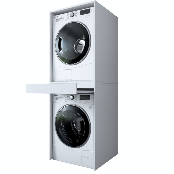 Hanah Home KD113 - 3856 Armario de Baño Blanco 66.6x189x65 cm